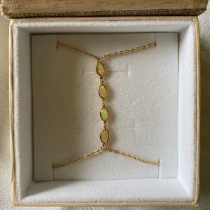 14KT gold body chain w/ Ethiopian opal